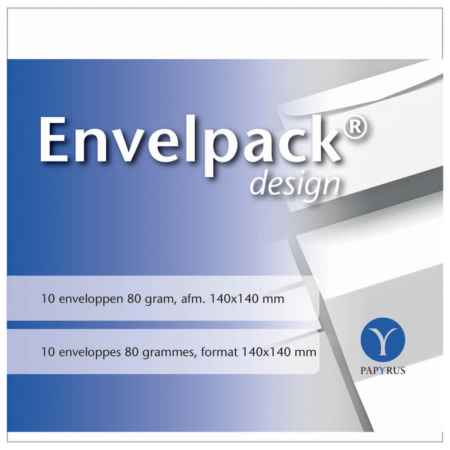 Papyrus - Envelope Envelpack Design square 140x140mm white 894416 10 pieces