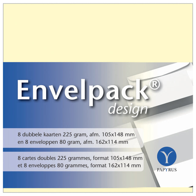 Papyrus - Dubbele kaarten +enveloppen 114x162mm ivoorwit | 10 stuks