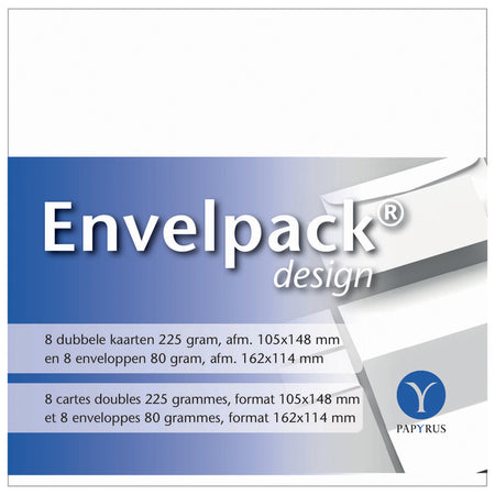 Papyrus -  Dubbele kaart  envelpack c6 114x162mm wit | 10 stuks