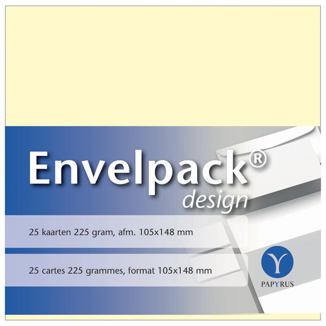 Papyrus - Biglietto singolo Envelpack Design A6 105x148mm avorio 894420 set da 25 | 10 pezzi