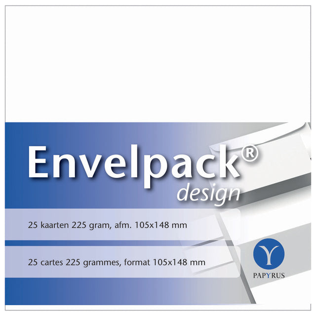 Papyrus -  Enkele kaart Envelpack Design A6 105x148mm wit 894426 set van 25 | 10 stuks