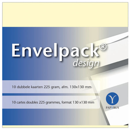 Papyrus -  Dubbele kaart  envelpack 130x130mm ivoor | 10 stuks