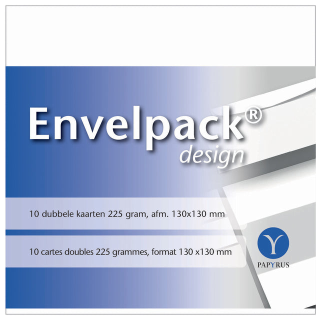 Papyrus -  Dubbele kaart  envelpack 130x130mm wit
