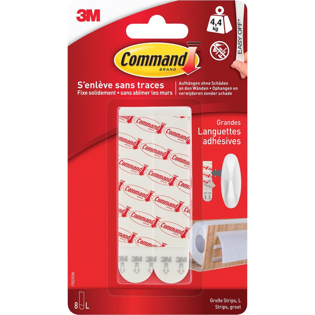 Command - kleef- en navulstrip, large, wit, blister van 8 stuks