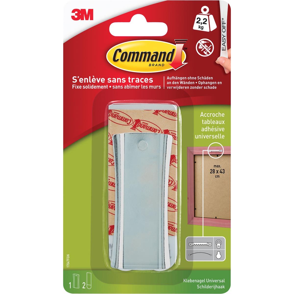 Command - Hook metal incl mounting strip