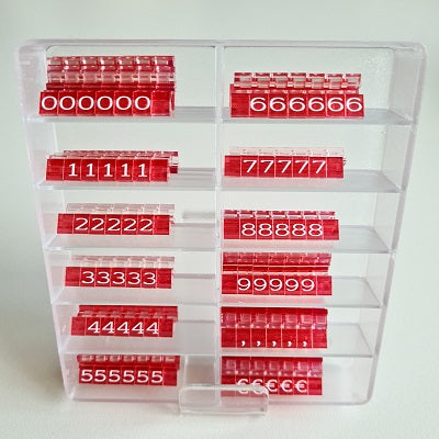 Klika - Prijscassette Vitrine 6mm rood/wit3 stuks