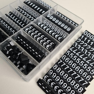 Klika - Caja de precios Escaparate 10mm negro/blanco