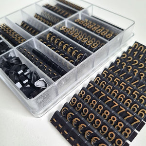 Klika - Cassetta portaprezzi Vetrina 10mm nero/oro 2 pezzi