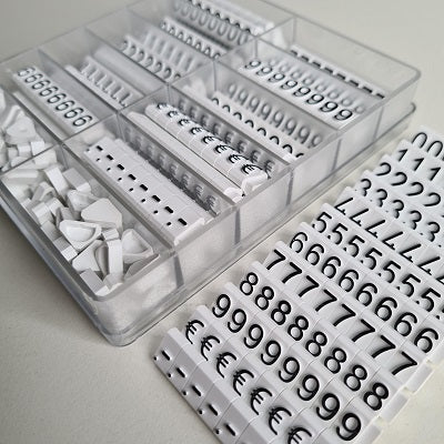 Klika - Caja de precios Escaparate 10mm blanco/negro