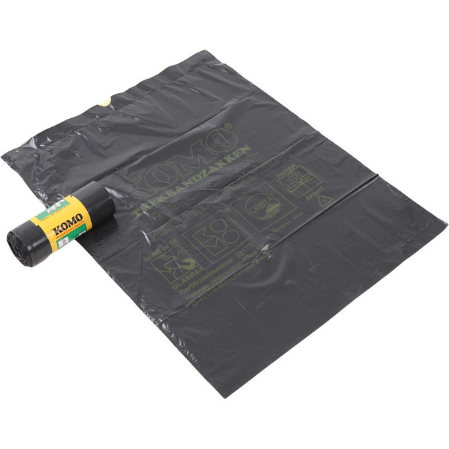 Komo -  vuilniszakken met trekbandsluiting, 43 micron, 60 liter, 1 rol, 15 zakken