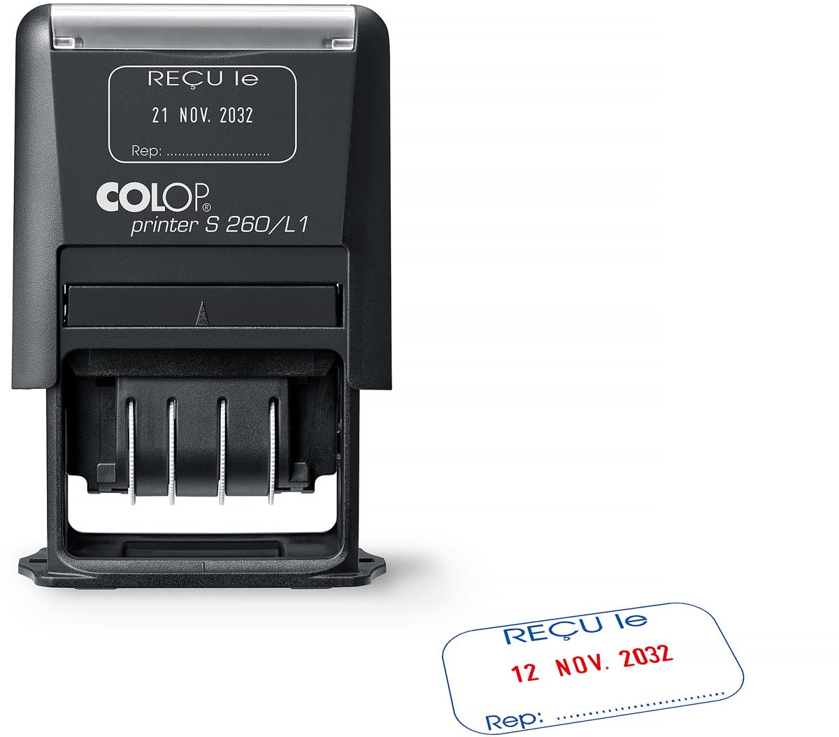 Colop -  tekststempel Printer S260/L1 N, met datum en ONTVANGEN