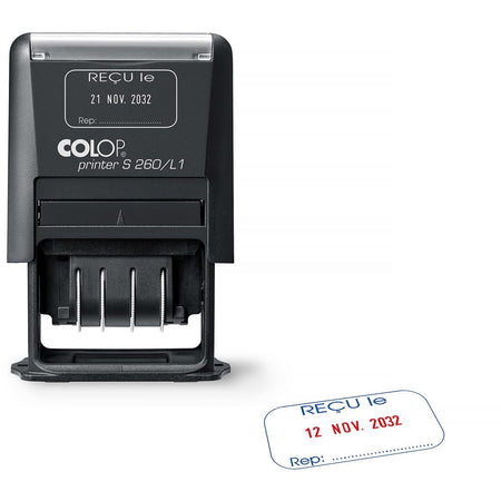 Colop -  tekststempel Printer S260/L1 N, met datum en ONTVANGEN