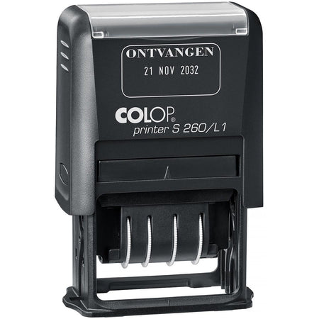 Colop -  tekststempel Printer S260/L1, met datum en ONTVANGEN