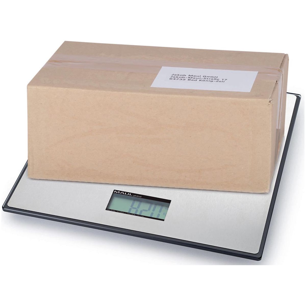 Maul - Package Scale Global 25kg (/ 20gr) incl. Plateau de pesée 32x32 cm, pèse kg et lb