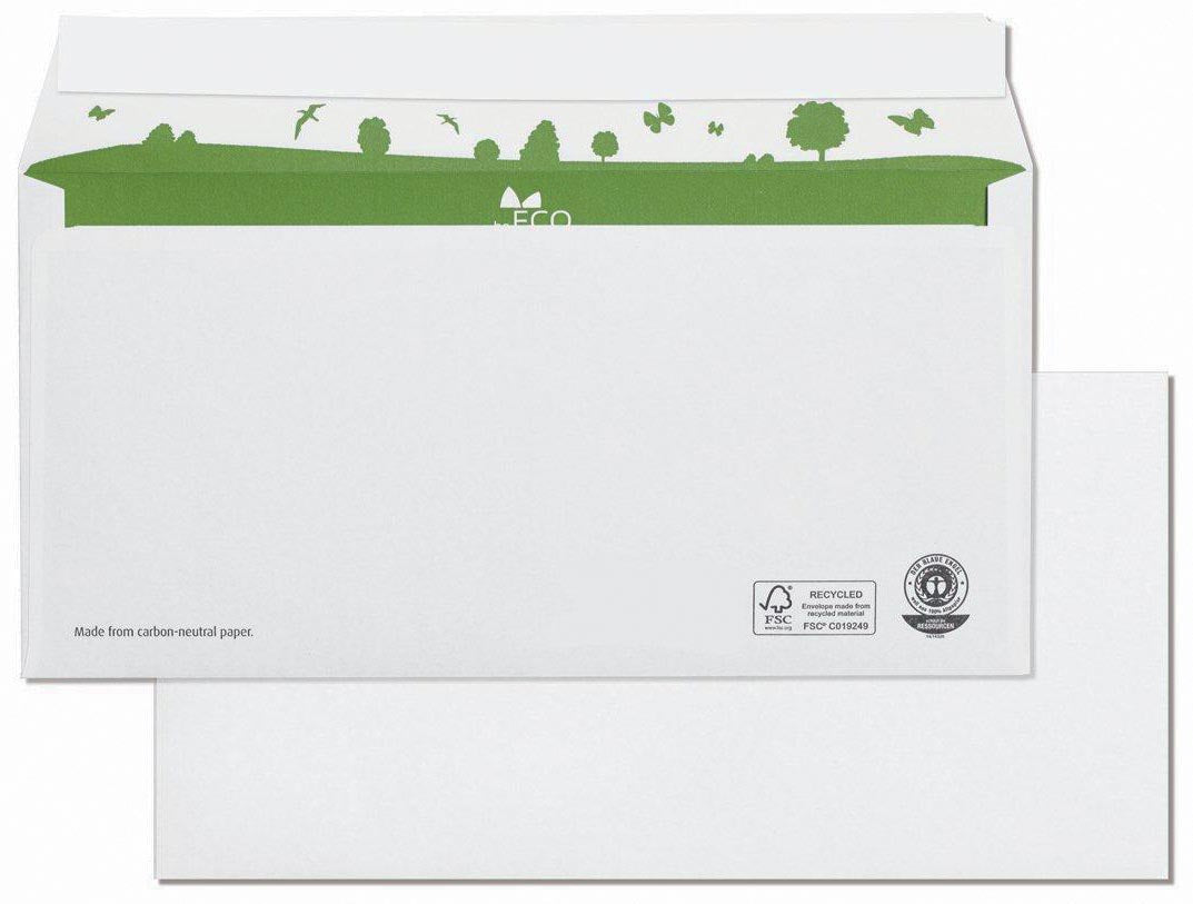 BeECO - Sobres para bong, pies 110 x 220 mm, sin ventana, caja de 500 unidades