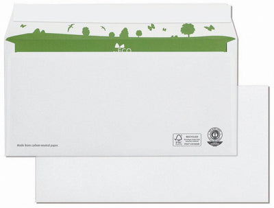 BeECO - Sobres para bong, pies 110 x 220 mm, sin ventana, caja de 500 unidades