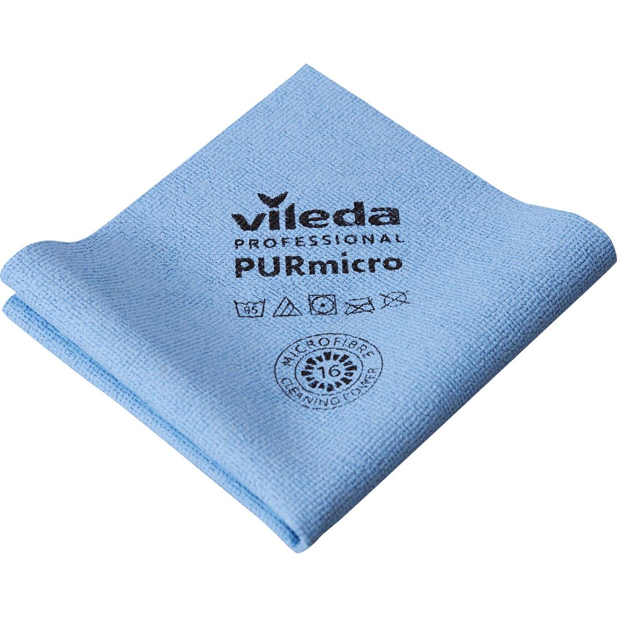 Vileda - microfibre cloth Purmicro Active, pack of 5, blue