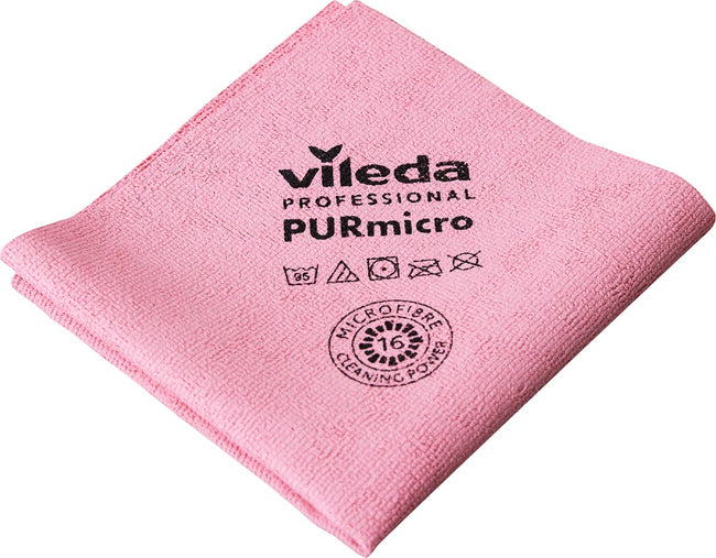 Vileda - microvezeldoek Purmicro Active, pak van 5 stuks, rood