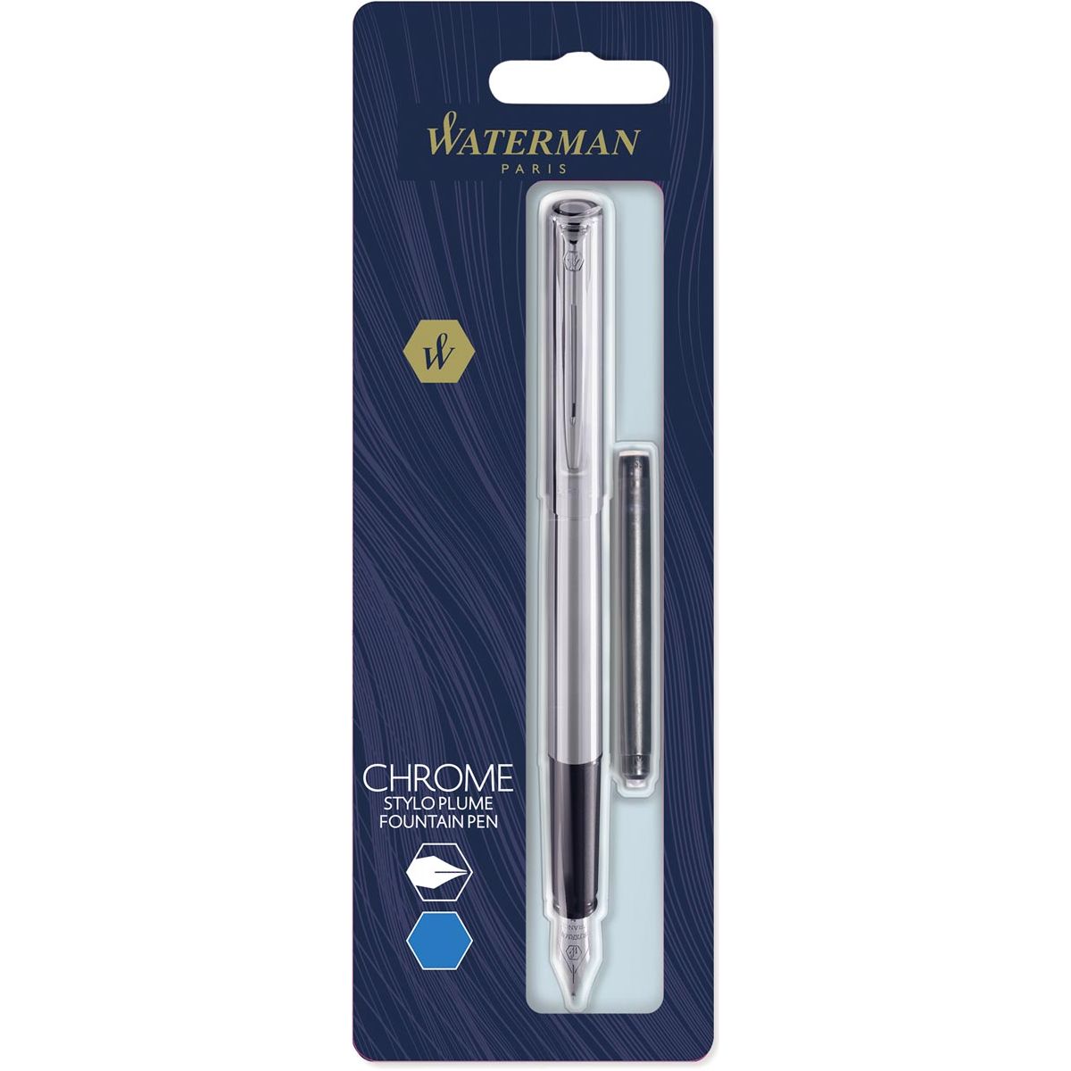 Waterman - vulpen Allure, fijne punt, op blister, chroom