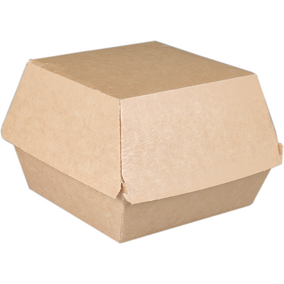 Depa -  Bak | Ersatzpapier | Golfpapieren snacklijn | hamburgerbox | 120x120x100mm | bruin | 318 stuks