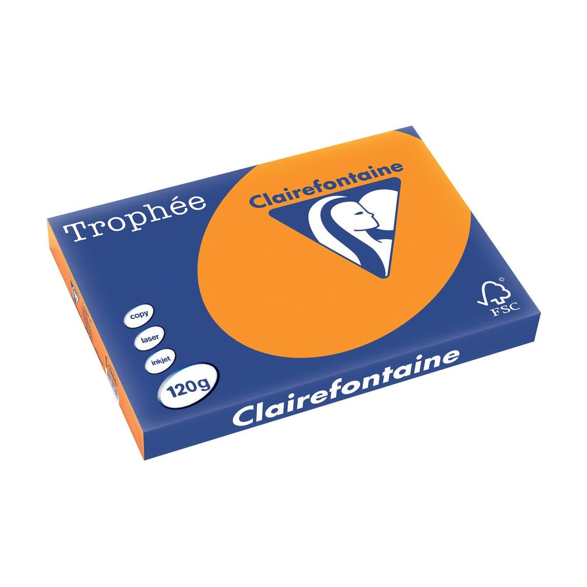 Clairefontaine - Trophée Intens, gekleurd papier, A3, 120 g, 250 vel, feloranje