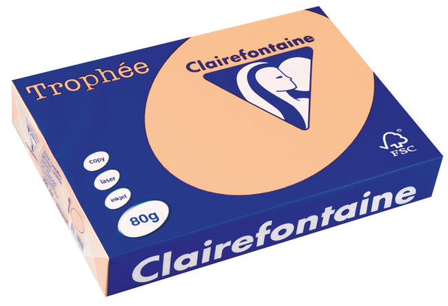 Clairefontaine - Papier de couleur troprophe, A4, 80 g, 500 feuilles, saumon