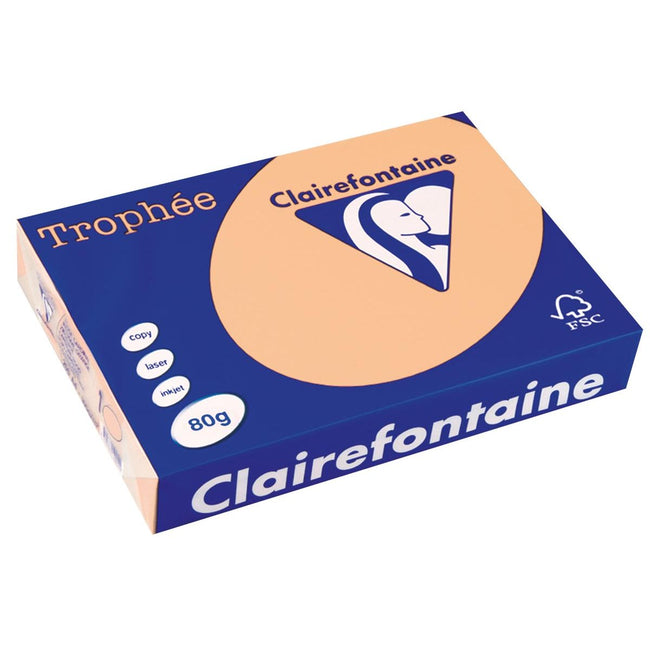 Clairefontaine - Papier couleur Trophée, A4, 80 g, 500 feuilles, saumon