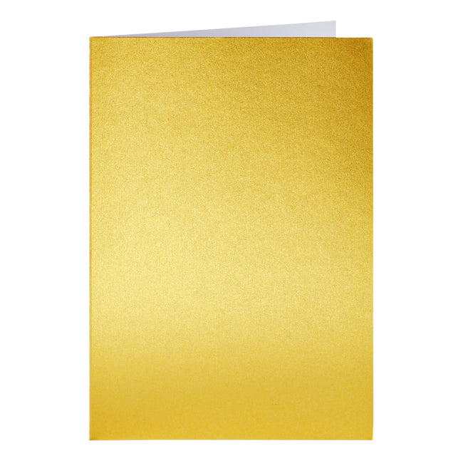 Papicolor - Korrespondenzkarte doppelt 105x148mm metallic gold, Packung mit 6 Stück