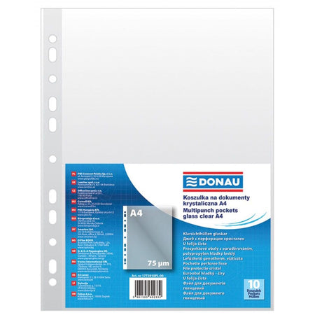 DONAU -   geperforeerde showtas, A4, 75 micron, pak van 10 stuks