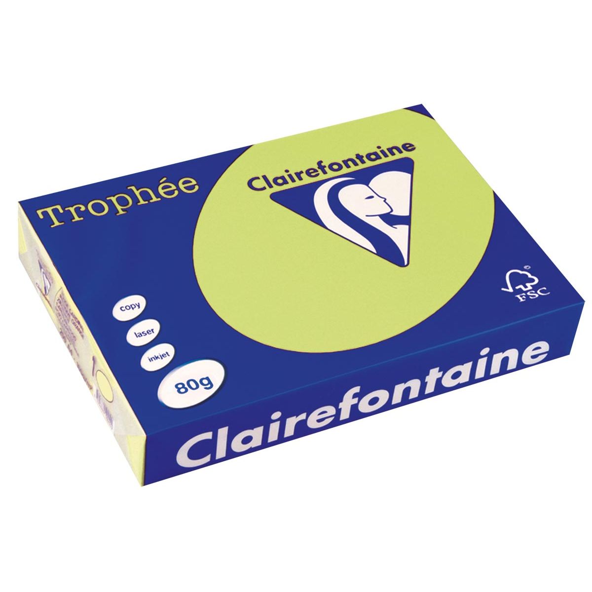 Clairefontaine - Trophée colored paper, A4, 80 g, 500 sheets, golf green