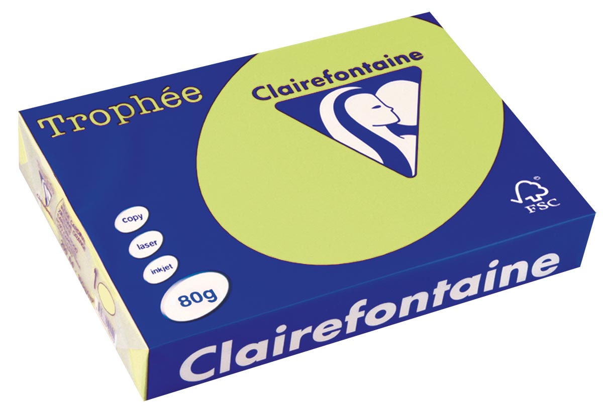 Clairefontaine -  Trophée gekleurd papier, A4, 80 g, 500 vel, golfgroen