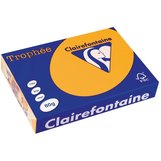 Clairefontaine - Trophée tel, gekleurd papier, A4, 80 g, 500 vel, goudgeel