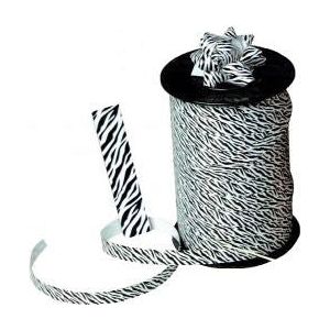 Krullint -  dieren: zebra print 10mm x 250 meter