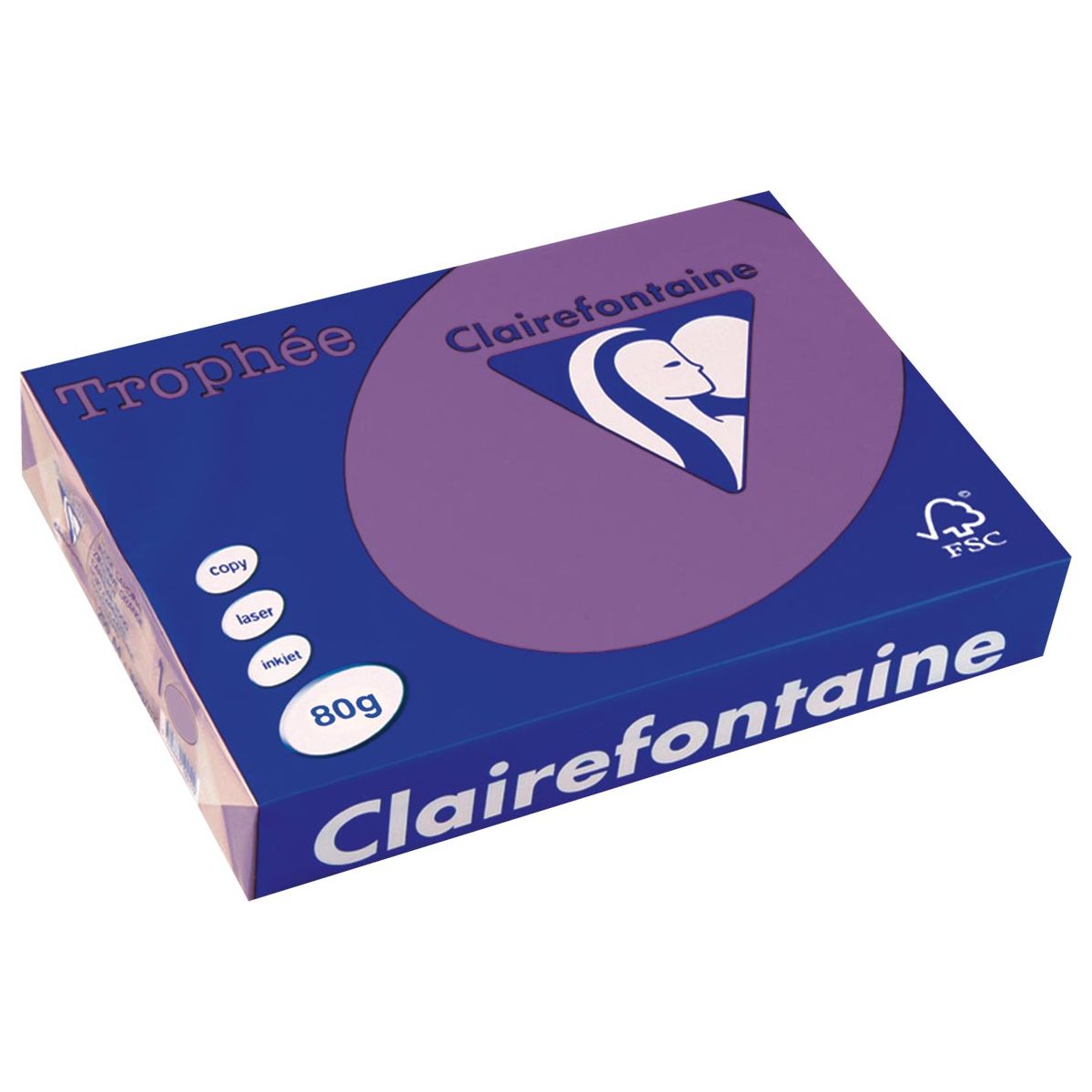 Clairefontaine - Trophée Intens, gekleurd papier, A4, 80 g, 500 vel, violet