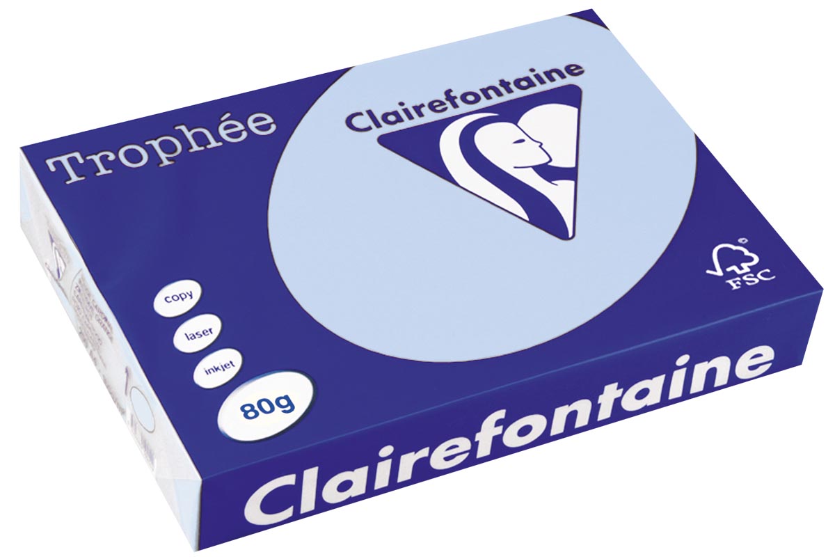 Clairefontaine - Papier coloré Trophée, A4, 80 g, 500 feuilles, bleu