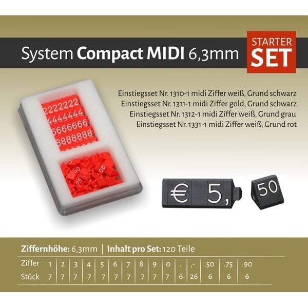 Klika - Compact Midi grau/weiß 120 Stück