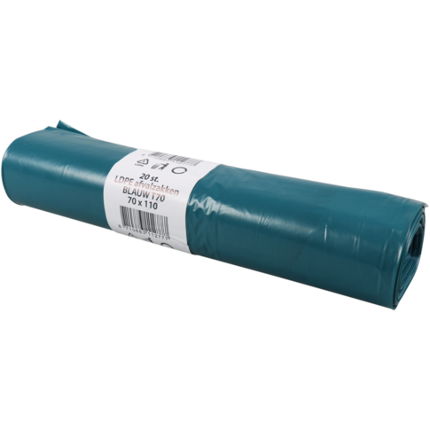 PowerSterko - Afvalzak | Gerecycled LDPE | 80x110cm | T60 | blauw | 200 stuks