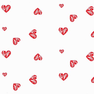 Klika - Gift wrapping paper Gift wrapping paper Red love hearts on white 50 cm