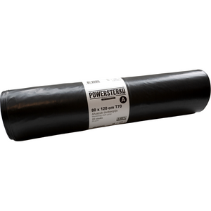 PowerSterko -  Afvalzak | Gerecycled LDPE | 80x120cm | T70 | grijs | 200 stuks
