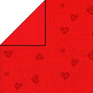 Klika - Cadeaupapier - Geschenkpapier - Red love hearts on red 50 cm