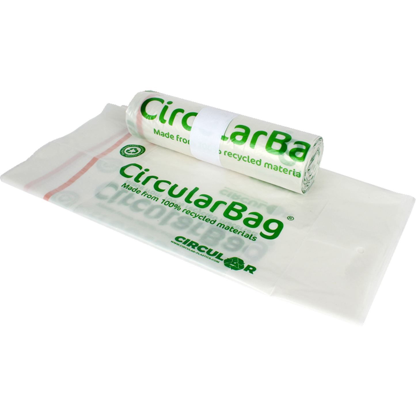 CircularBag - Afvalzak | Gerecycled LDPE | 200l | 53/ 14.5x140cm | 30my | transparant | 120 stuks