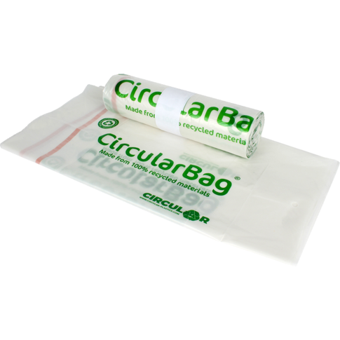 CircularBag - Afvalzak | Gerecycled LDPE | 400l | 70/ 14.5x193cm | 30my | transparant | 84 stuks