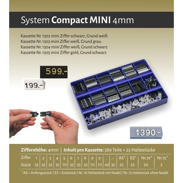 Klika - Prijscassette Compact Mini 1304 zwartwit