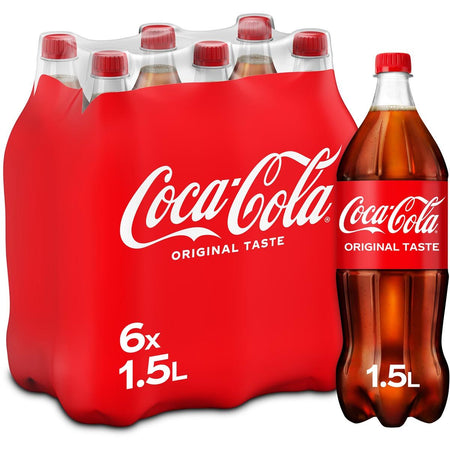 Coca Cola Company - Bevanda analcolica Coca-Cola, bottiglia da 1,5 l, confezione da 6