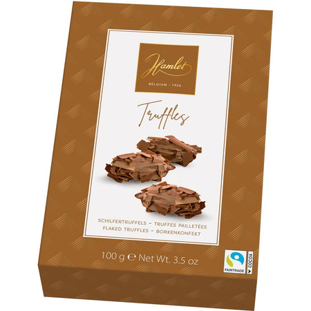 Amleto - Tartufi in scaglie di cioccolato al latte, scatola da 100 g