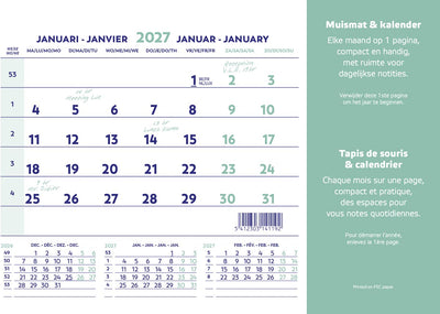 Brepols -   muismatkalender, ft 23X18 cm, Nederlands-Frans, 2027