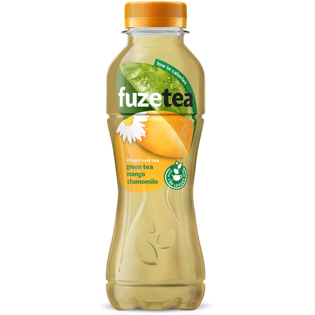 Fuze Tea -  frisdrank, niet-bruisend, fles van 40 cl, pak van 12 stuks, mango kamille