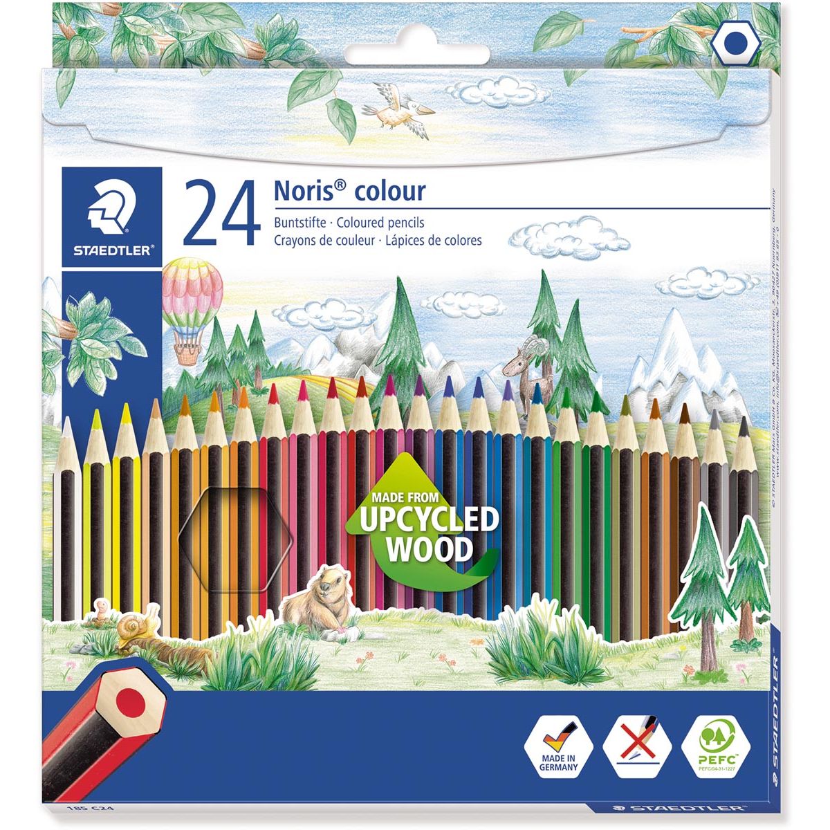 Staedtler -  Staedler kleurpotloden Noris Colour, ophangdoos met 24 stuks in geassorteerde kleuren