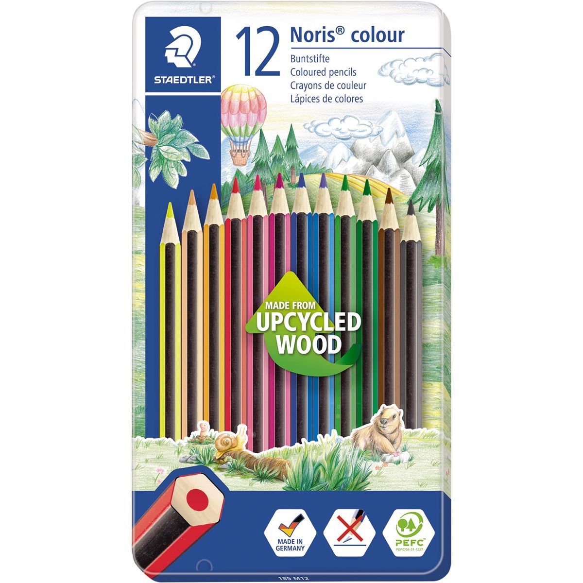 Staedtler - Staedler farbige Stifte Noris Farbe, Metallbox 12 Stücke