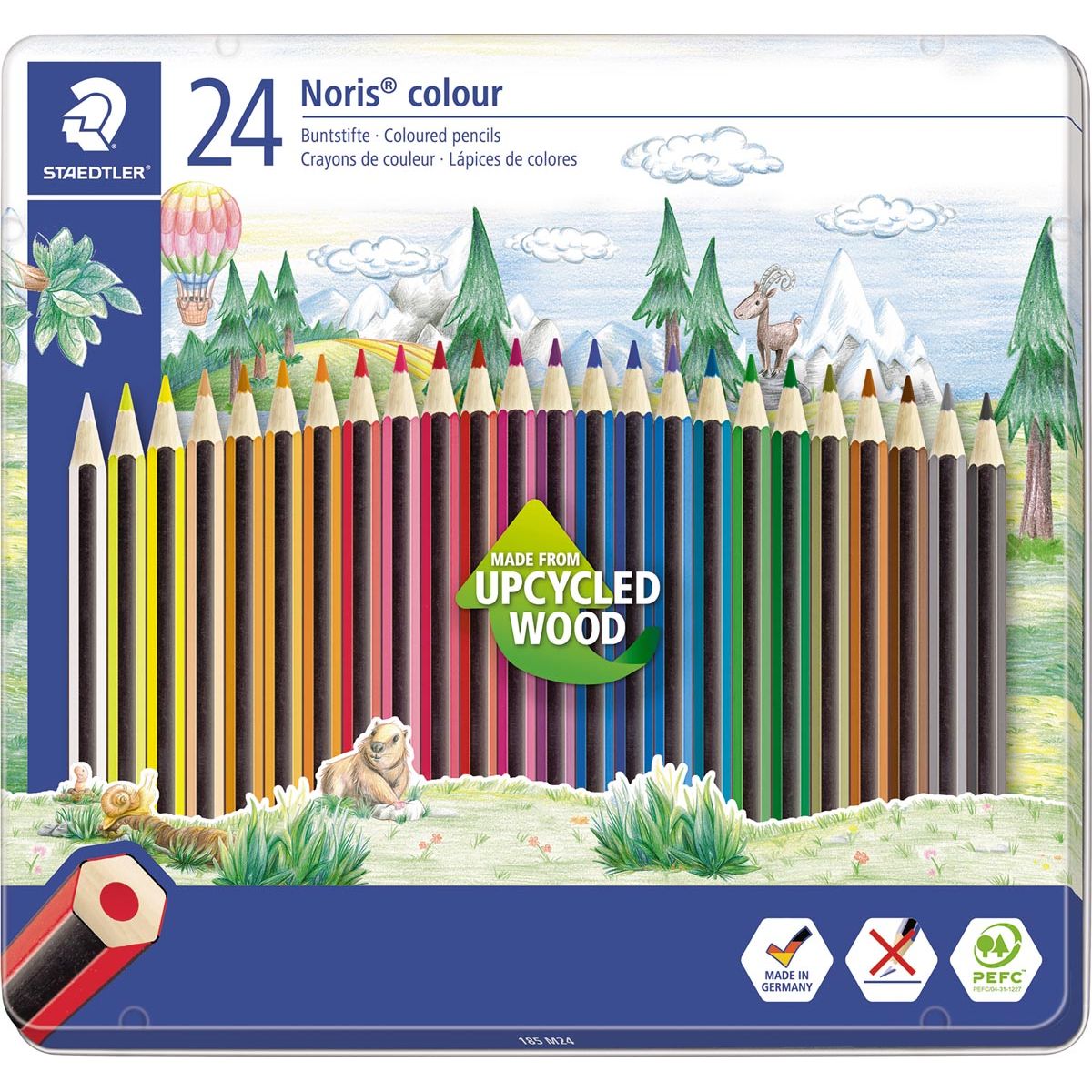 Staedtler - Staedler farbige Stifte Noris Farbe, Metallbox 24 Stücke